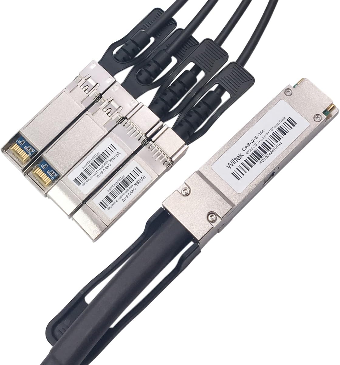 ❤ Crazy Deals 3 Meters QSFP+ to 4 SFP+ DAC Breakout Cable, Wiitek 40G QSFP+ Direct Attach Copper Cable, 30AWG Black, for Arista CAB-Q-S-3M, Ubiquiti, D-Link, Juniper, Huawei, Mellanox, Mikrotik, SuperMicro