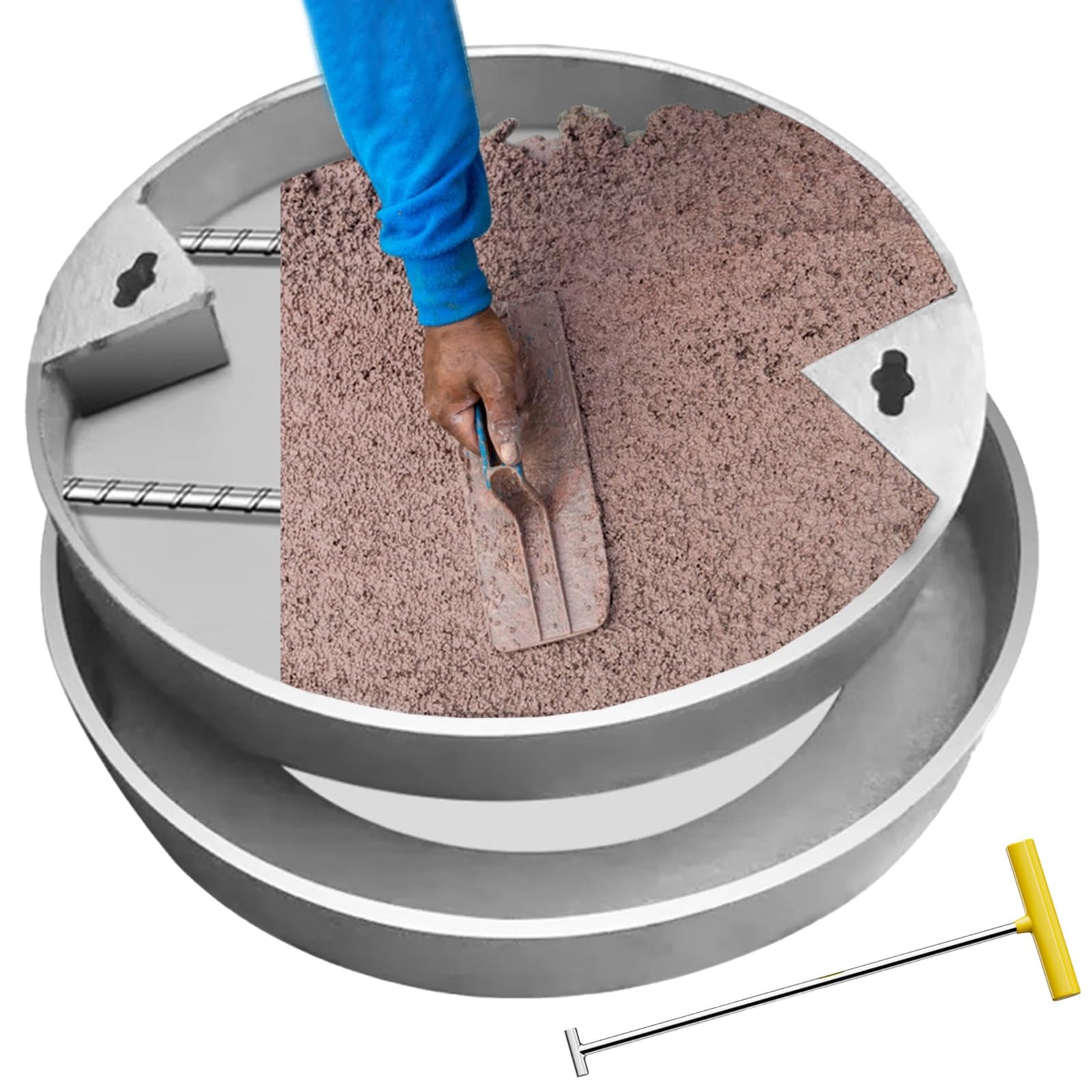 Tapa de inspeccion duradera de acero inoxidable con diseño empotrado rellenable de 86cm