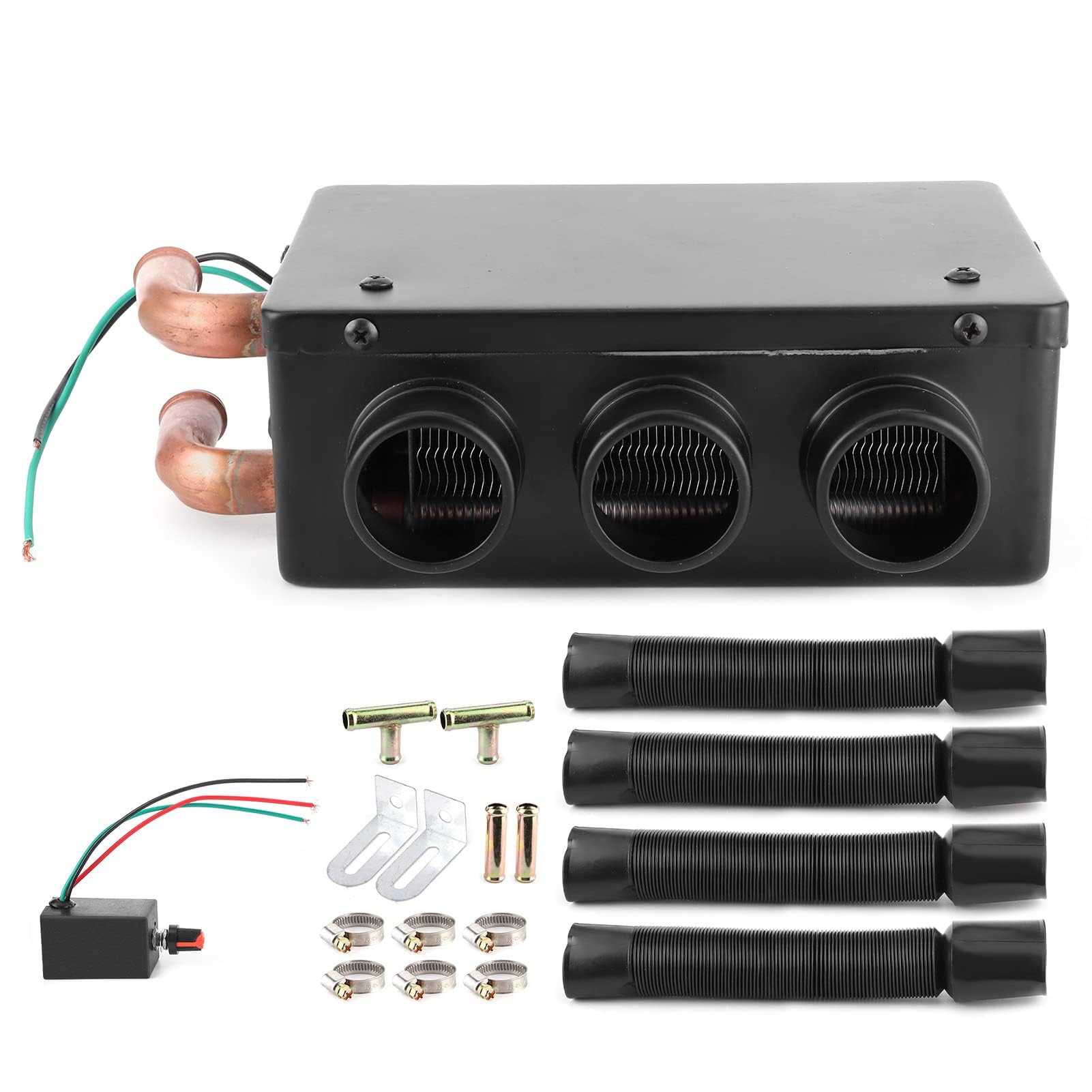 Ejoyous Portatile Riscaldatore per Auto, 12V 50W, 3 Fori, Sbrinatore per Parabrezza, Dispositivo di Rimozione della Foschia, Riscaldatore Invernale