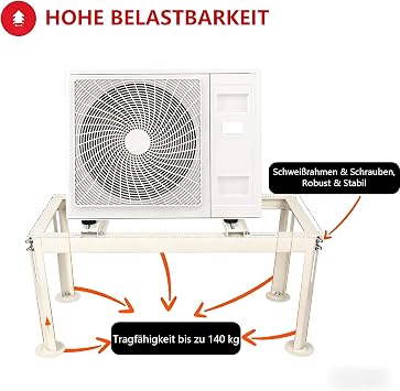 Wostore Heat Pump Floor Stand Air Conditioning Floor Console Climate Stand Frame up to 140 kg 9000-24000 BTU GS 380