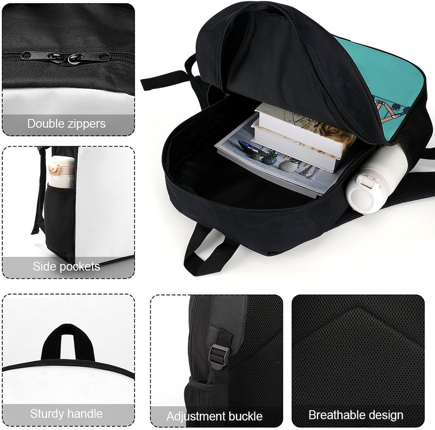 Cool Drum Set 17 Inch Lightweight Laptop Backpack image 4