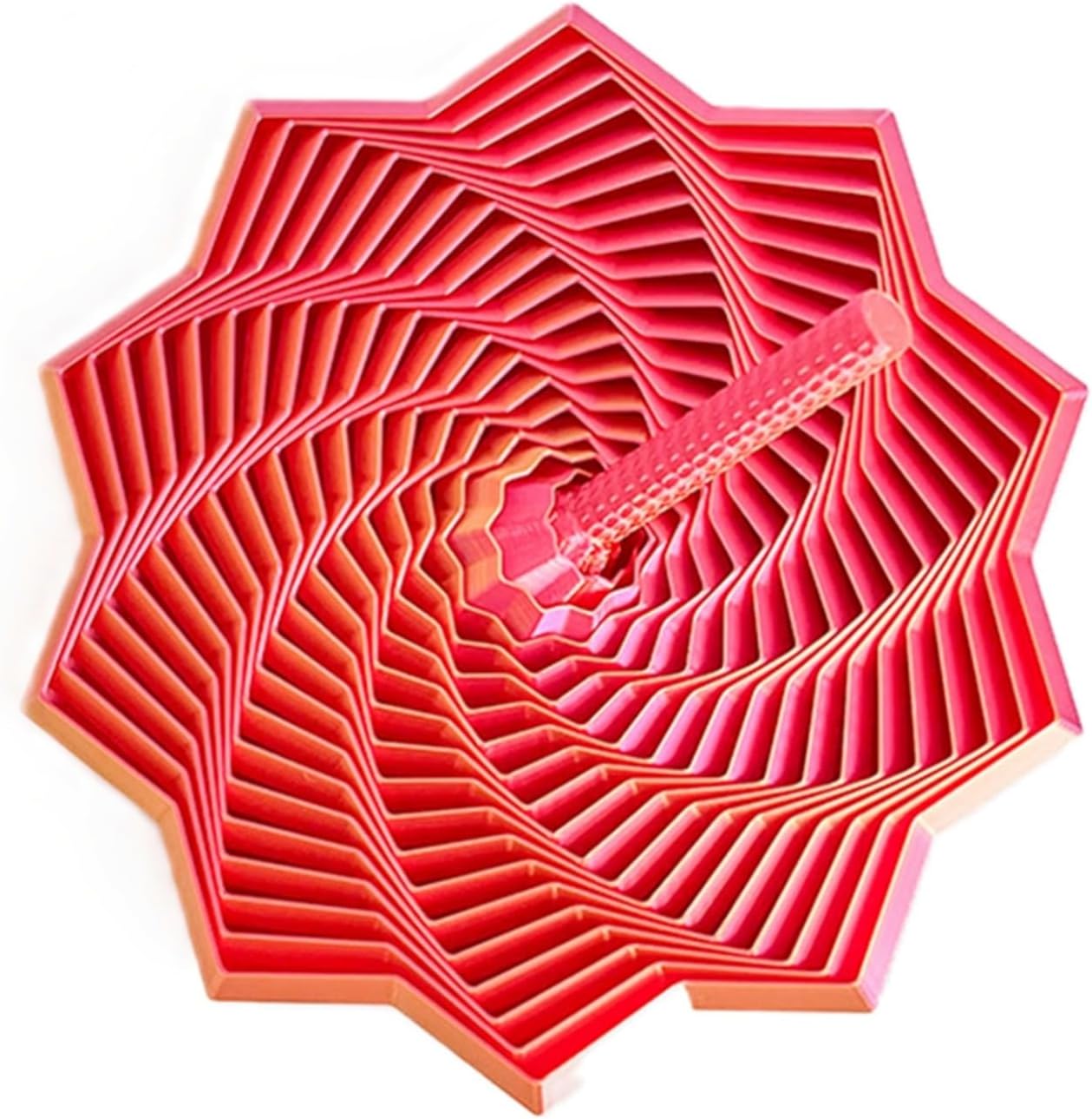 2026 3D Printed Expanded Sensory Fidget Star with Handle,Transform into a Radish Tower. Fractal Fidget Hexagon with Handles,Perfect for Desk Decorations, Ideal Gifts (Laser red)