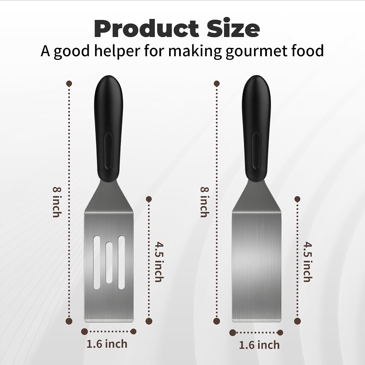 Stainless Steel Mini Spatula (2PC),Small Turners for Cake Brownies Pancakes