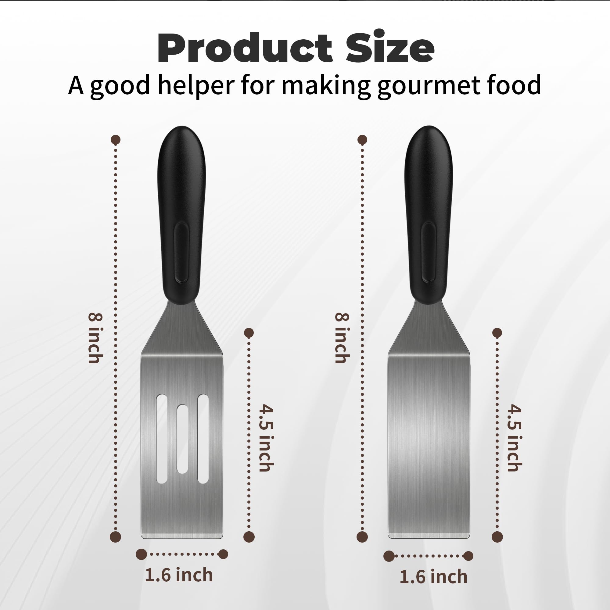Stainless Steel Mini Spatulas - 2PC Set -2