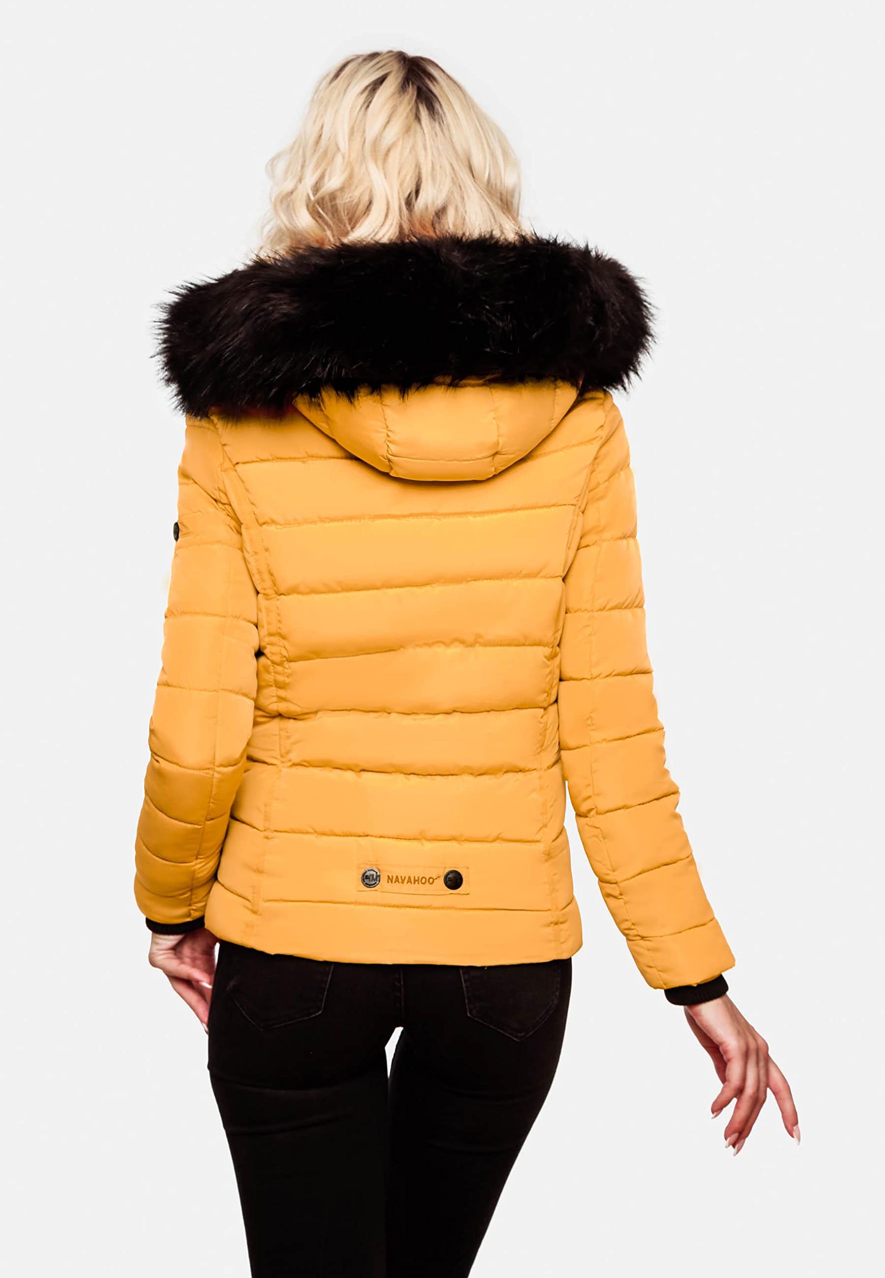 Navahoo Chaqueta Guateada de Invierno para Mujer con Capucha de Pelo sintético Miamor XS-XXL