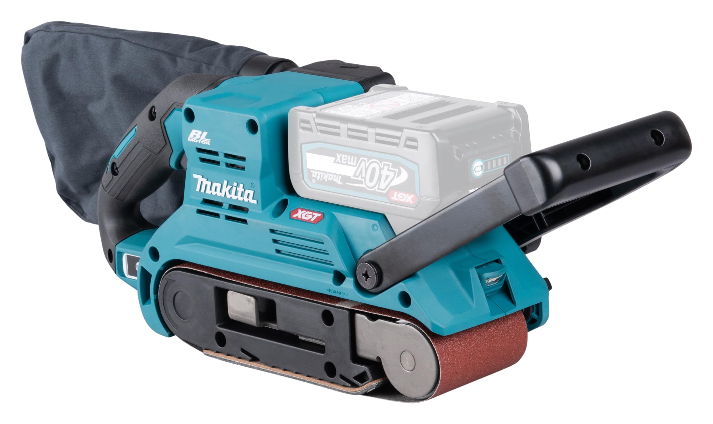 Makita BS001GZ - Smerigliatrice a nastro, 40 V max, larghezza di banda 76 mm, senza batteria e caricatore