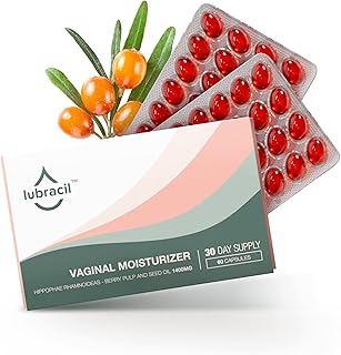 – Intimate Moisturizer, Feminine Products for Dryness Relief with Sea Buckthorn, Omega 6, 7, & 9, Vitamin A, & Vitamin E, Feminine Itch Relief Products, 60 Pills