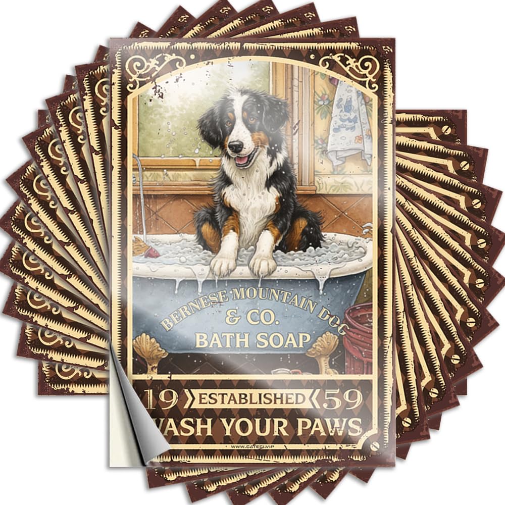 Bernese Mountain Dog Bath Soap Wash Your Paws Back Yard Decorations Drinking DIY | New Sticker Bumper Removable Vinyl Sticker Decal(12X18CM)