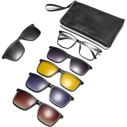 Oversized Polarized Clip-on Glasses Frame