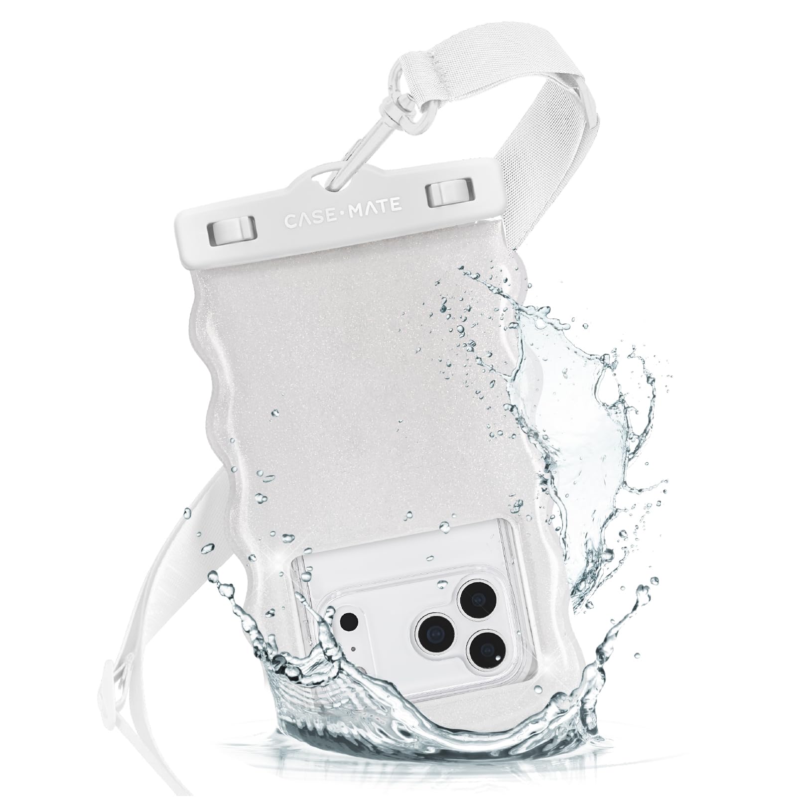 Case-Mate Funda Impermeable Ondulada IP68 para teléfono, Funda Flotante Grande con cordón Cruzado, artículos Esenciales de Viaje para cruceros, Compatible con Todos los Dispositivos, Bolsillo Oculto