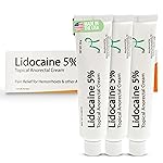 MOHNARK Maximum Strength 5% Lidocaine Hemorrhoid Treatment Cream for External and Internal Hemorrhoids Treatment Burn Itch Pain Relief Topical Anorectal Cream - 30 Gram Tube Made in USA 3PK