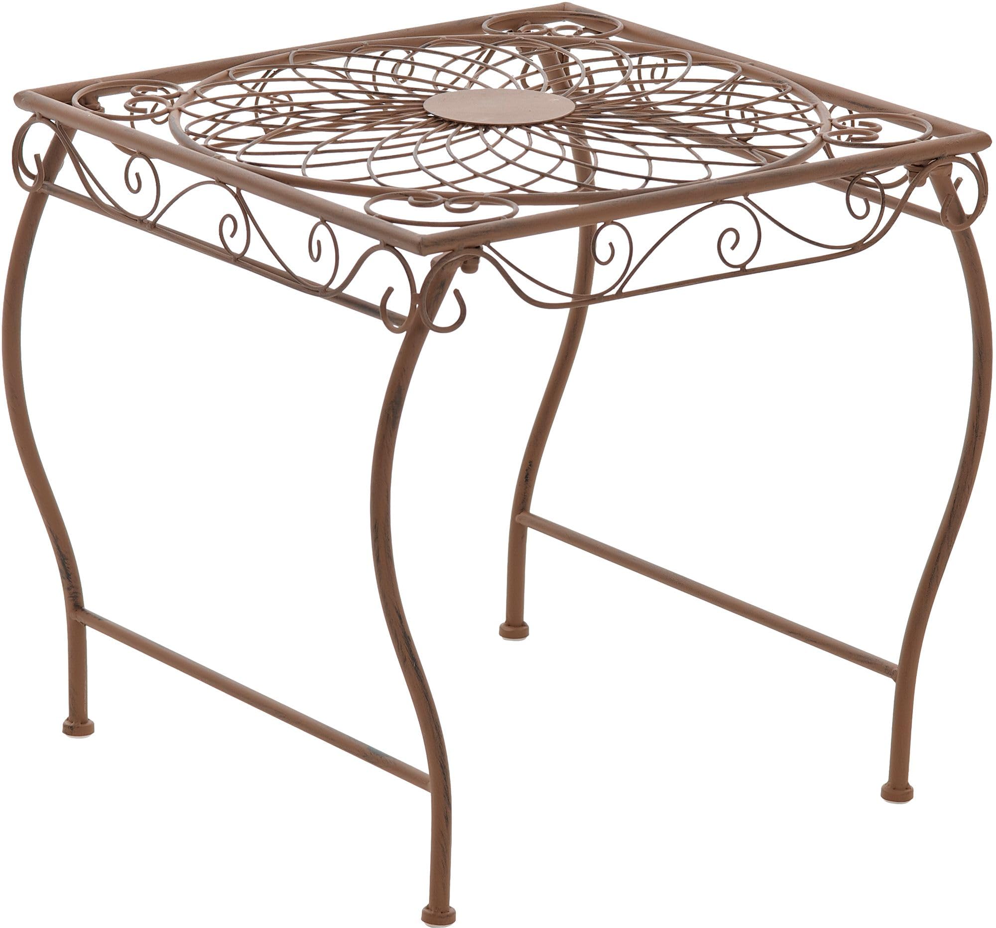CLP Table de Jardin en Fer Zarina, Style Art Nouveau, Finition Déperlante, Marron Antique