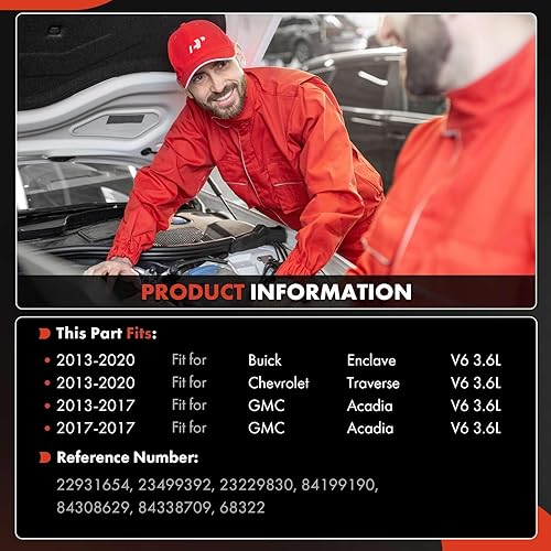 Miniatura 2 de A-Premium Compresor de aire acondicionado con embrague - Compatible con Chevrolet Traverse y Buick Enclave 2013-2020, GMC Acadia 3.6L 2013-2017