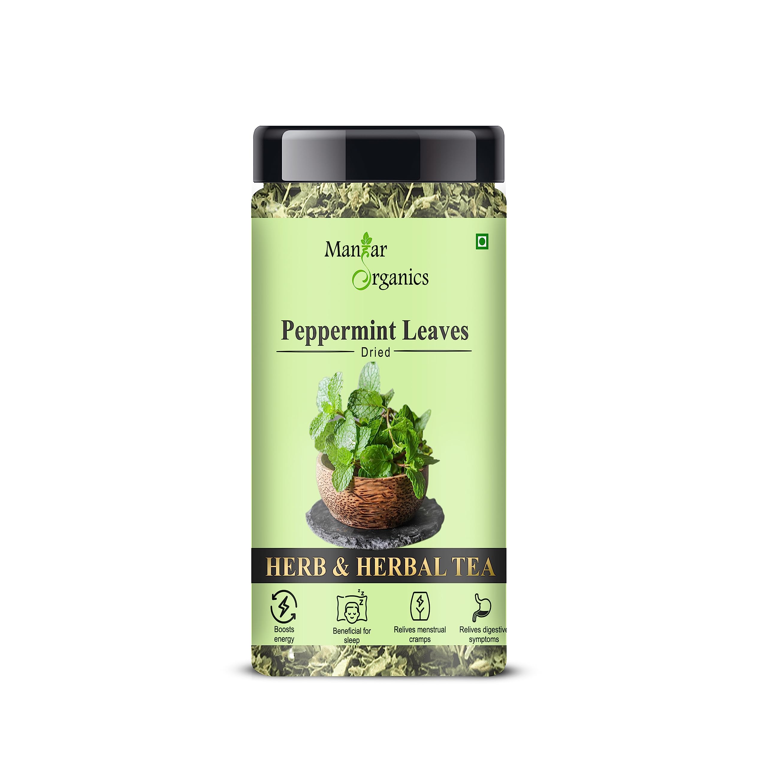 ManHar Organics Natural And Pure Dried Herbal Peppermint Tea Jar 125gm | Refreshing Mint Burst | (Peppermint Leaves, 125gm) (B0C7N2ZDMR) Amazon Price History, Amazon Price Tracker