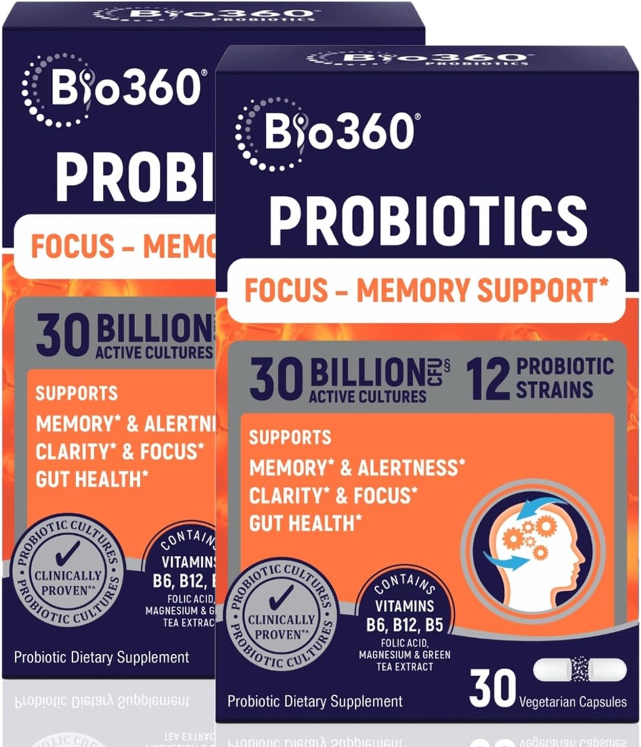 Cognitive Support, 30 Vegan Supplements (60 Count (Pack of 2))