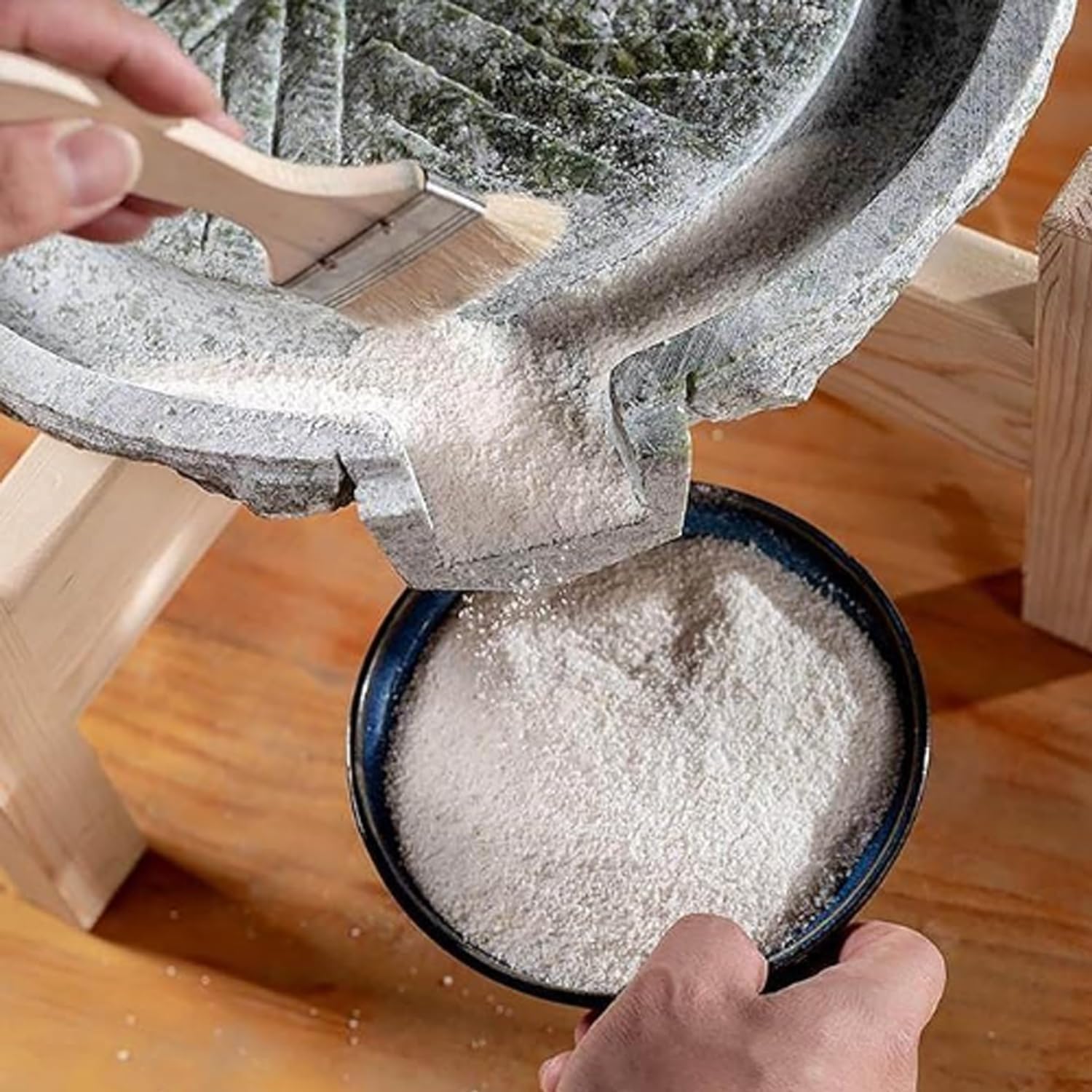 Natural Granite Stone Grain Mill,Household Hand Crank Stone Mill Grinder For Soy Milk, Flour, Corn Juice,Traditional Manual Grinding Tool