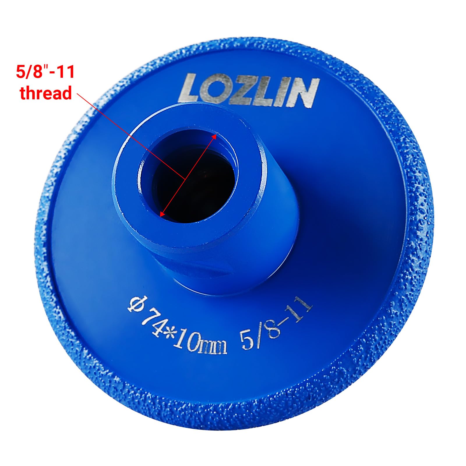 LOZLIN Rueda de corte de diamante cilíndrica romana para ranurado de mármol y piedra de cuarzo montada en amoladora angular 5/8-11, accesorios de herramientas (20 mm)