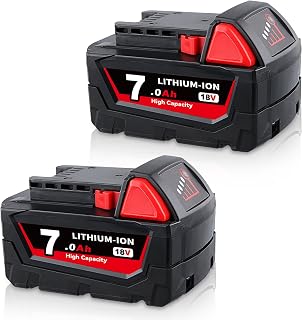 2 Pack 7000mAh Replacement for Milwaukee 7.0Ah 18V Battery Lithium ion 48-11-1850 48-11-1820 48-11-1840 48-11-1828 48-11-1860 Compatible with Milwaukee 12-18V Charger