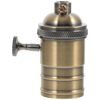 Angoily E26 E27 Light Socket Vintage Copper Screw Lamp Holder Base for DIY Pendant Ceiling Lamp Replacement