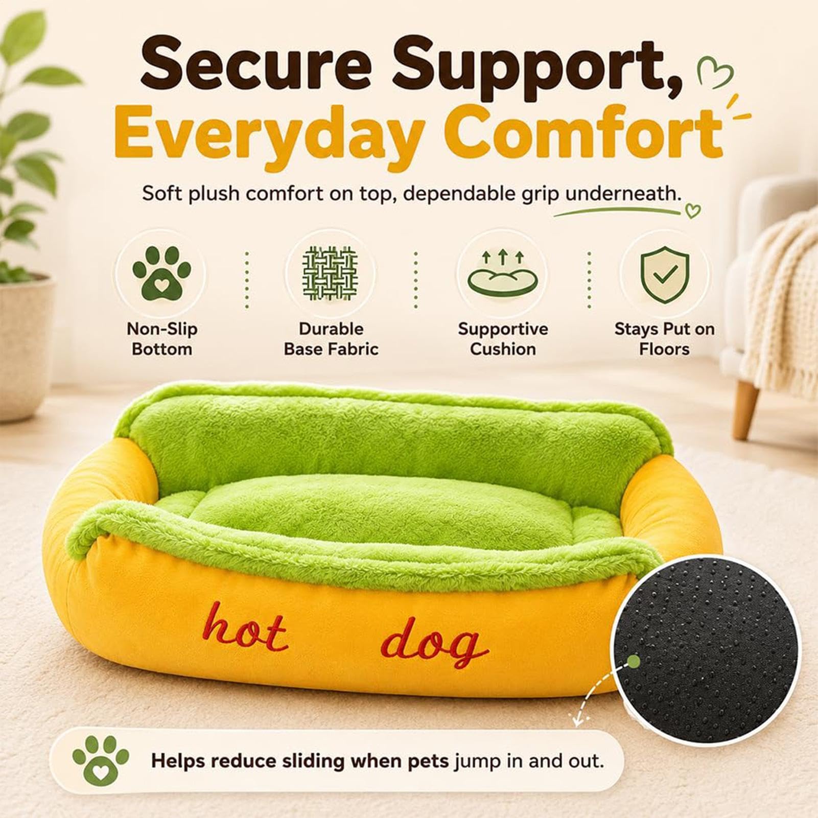 Cuccia Cane Confortevole Sofa Per Gatti A Forma Di Cibo Morbido Antiscivolo | Per Cani Calmante Lavabile E Rimovibile In Fibra Fine Per Cuccioli, Gatti E Ambienti Interni: Soggiorno, Camer