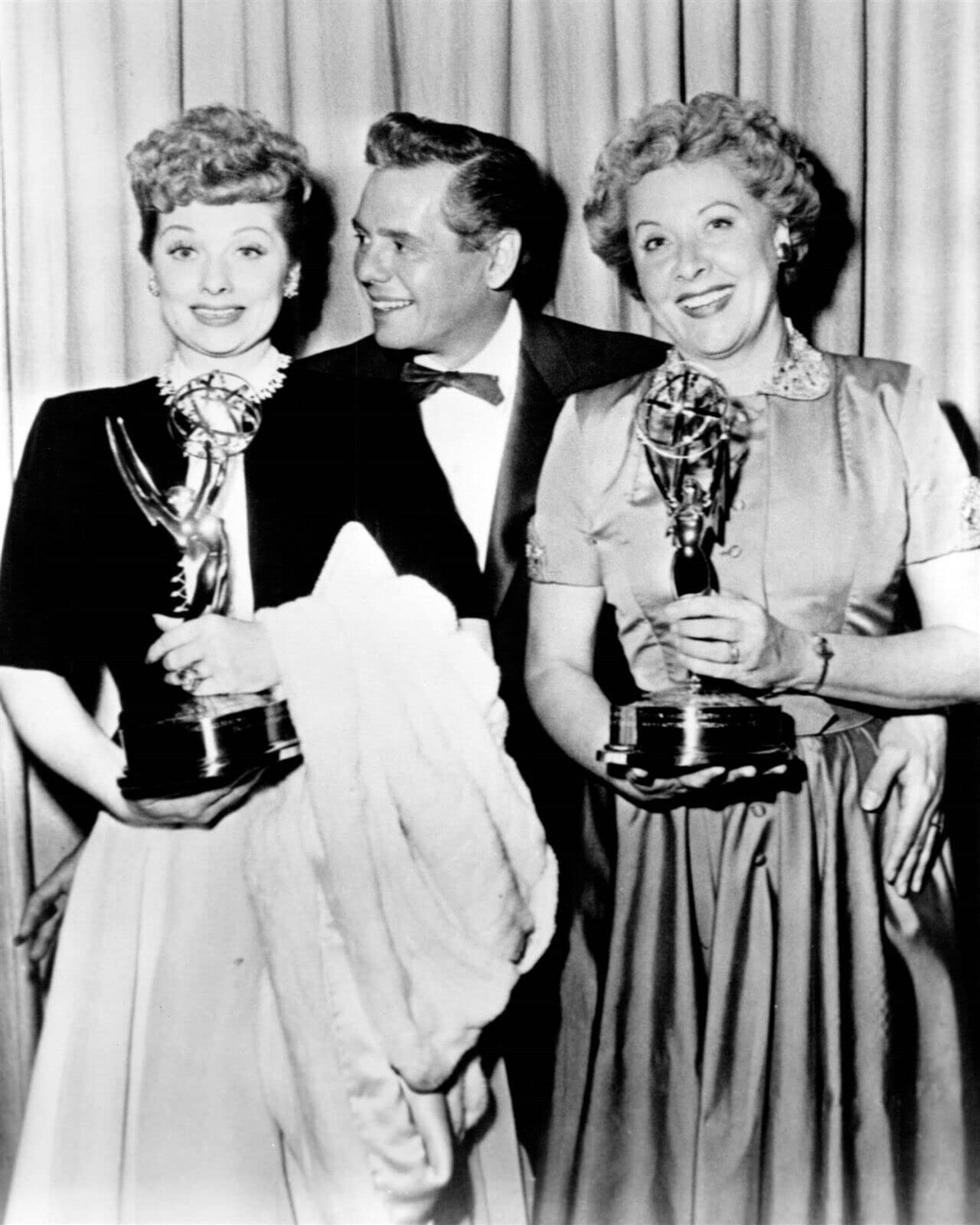 Lucille Ball Desi Arnaz Vivien Vance with Emmy Awards 8x10 photo