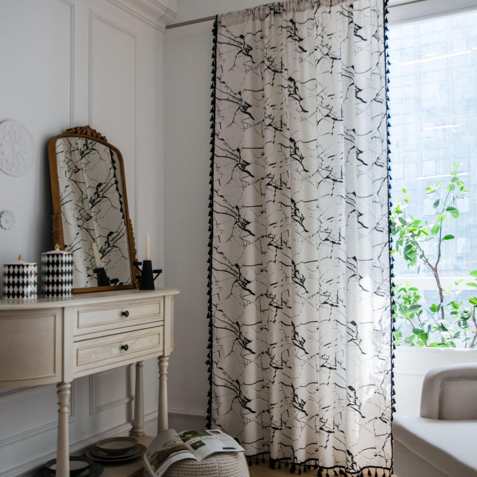 Cortinas opacas de lino jaspeado KnSam: calidez y elegancia para su salón o dormitorio