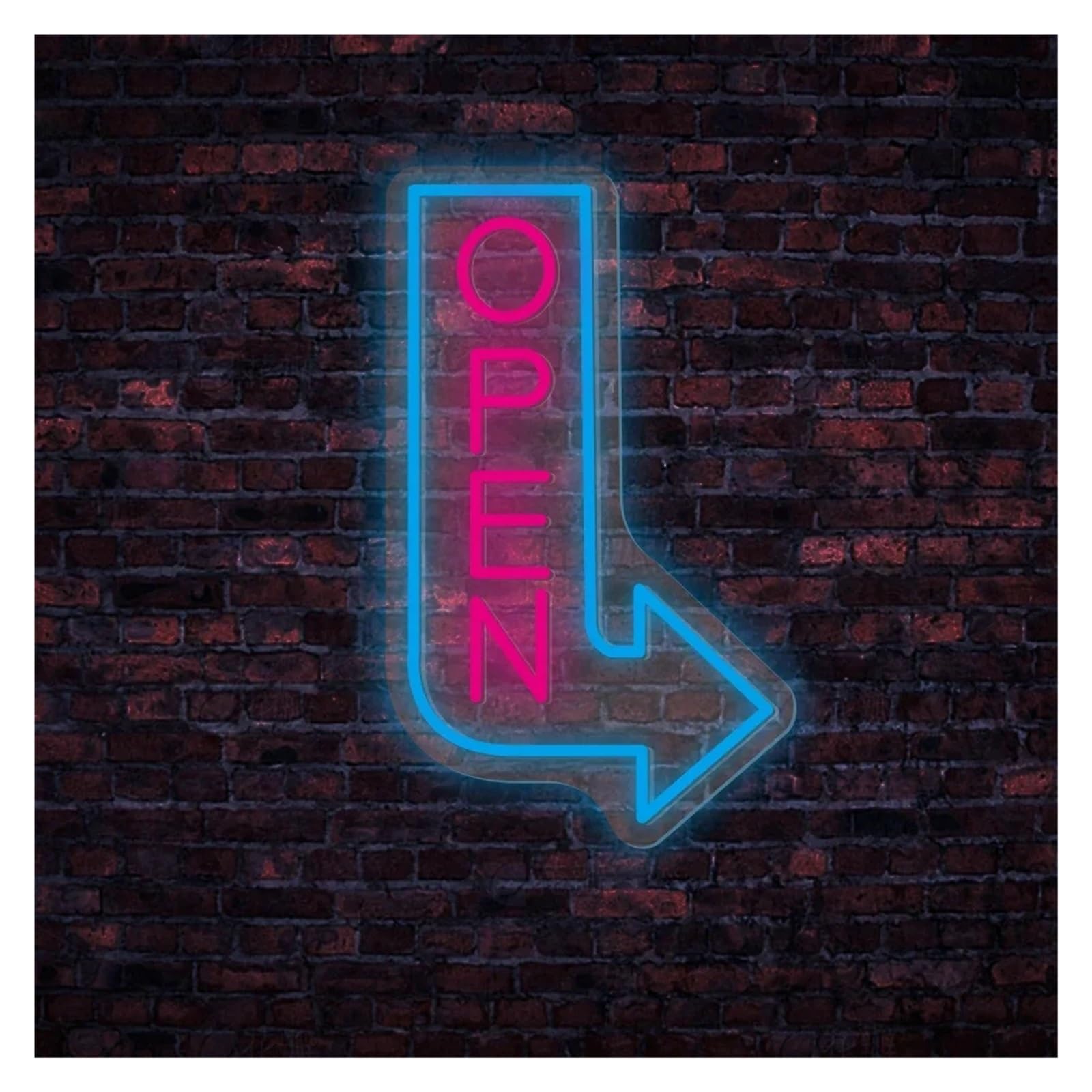 LEMST Signs Lamp Open Neon Signs USB Powered Arrow Neon Lights Adjustable Brightness, Suitable for Window Decor Business Neon Lights(30cmx50cm)