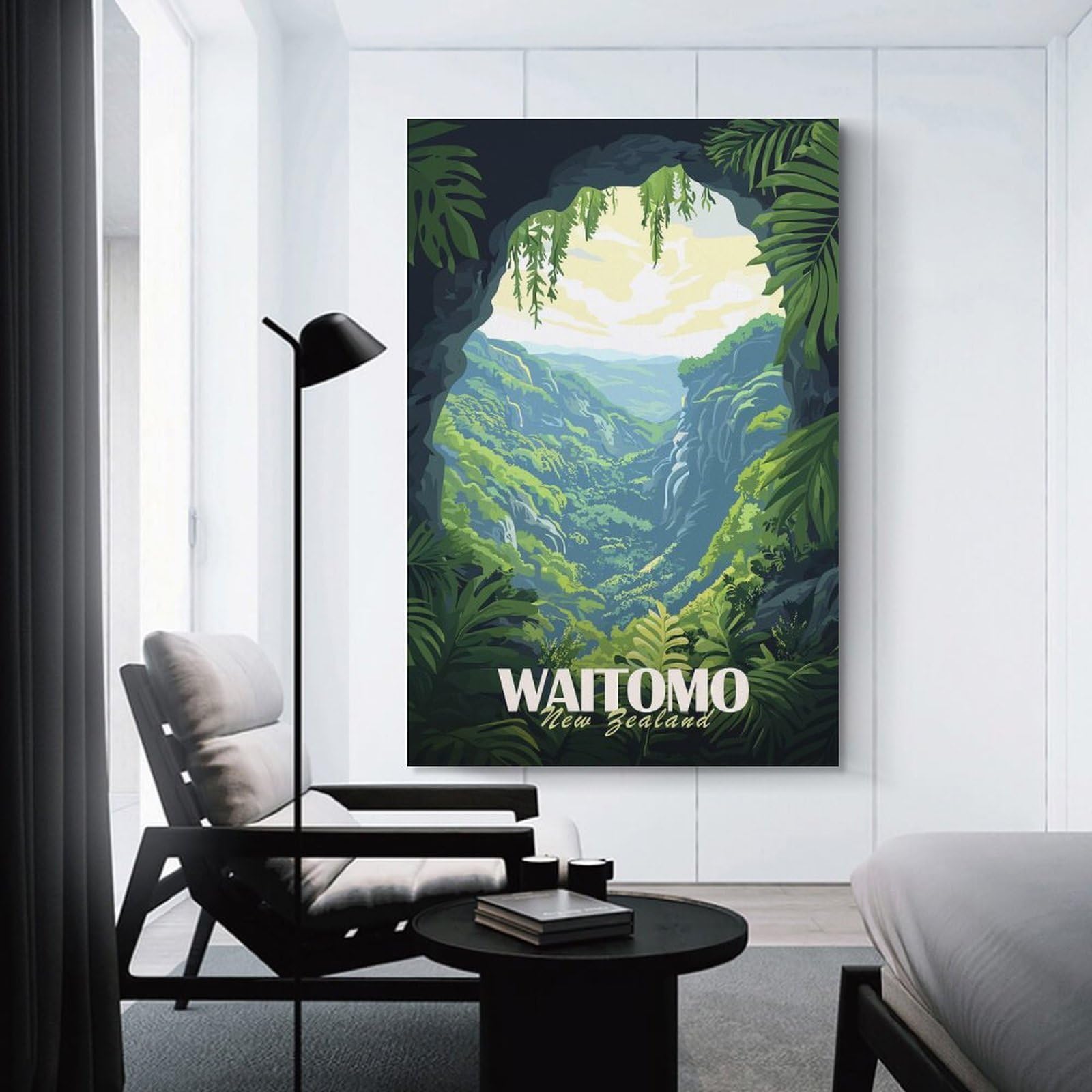 Junmoney Canvas Wall Picture Waitomo Caves, New Zealand, 12x18inch(30x45cm), for Study, Office Or Focused Interiors, Wall Art That Adds Style to Work Areas
