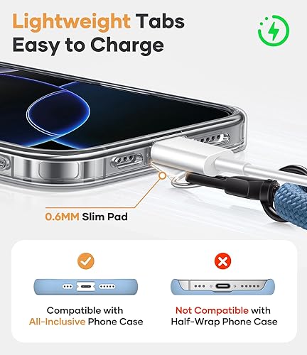 Miniatura 3 de SSLOTSCASE Correa cruzada para teléfono con 2 almohadillas transparentes de TPU, correa de cuello antirrobo, hebilla de metal premium, agradable al