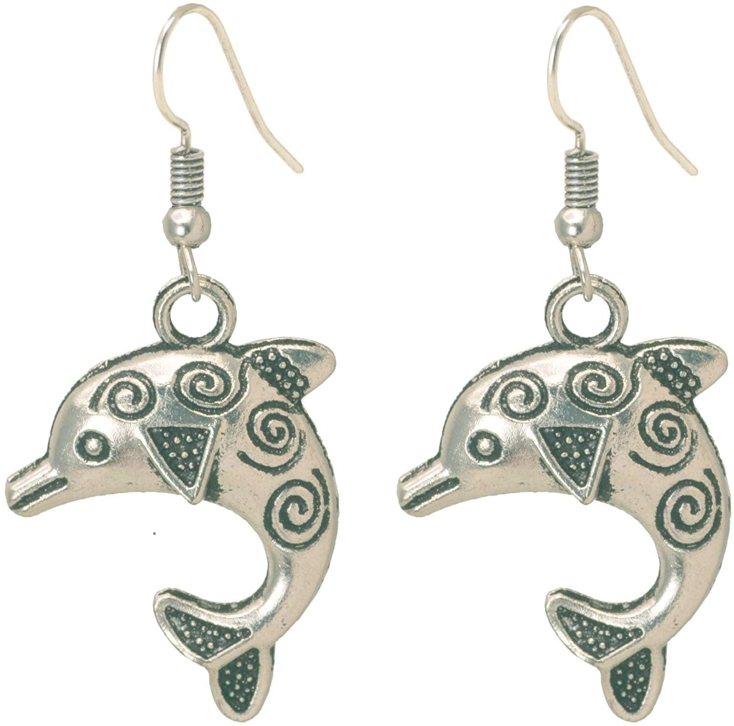 High Trendz Handmade Tribal German Silver Dolphin Fish Dangle Earrings For Women And Girls (B075PD2J3J) Amazon Price History, Amazon Price Tracker