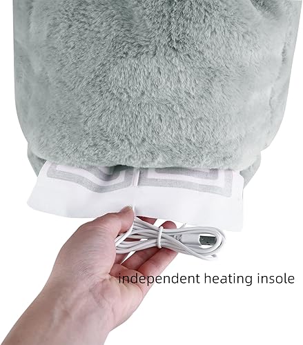 Miniatura 3 de Calentador de pies con calefacción USB para hombres y mujeres, esponjoso, grueso, eléctrico, recargable, almohadilla de calefacción de pies, cojín