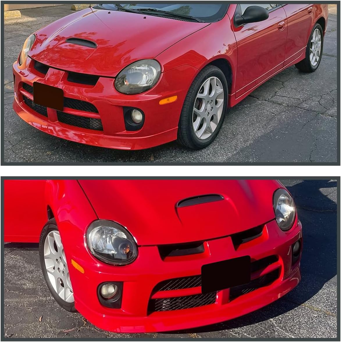 SPEC-D TUNING Black Headlights Compatible with 2003-2005 Dodge Neon L+R Pair Head Light Lamp Assembly