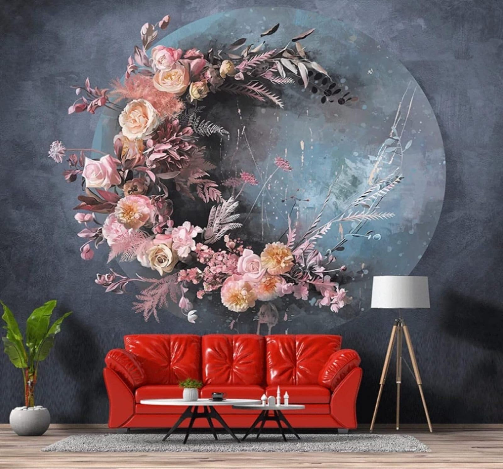 Wallpaper-3D-Xlm 250Cm×170Cm(B×H) Retro Three Dimensional Hand Drawn Beautiful Flowers 3D Wallpaper Easy Install Feature Office Living Room Sofa Bedroom Tv Background Wall Decoration-250Cm×170Cm