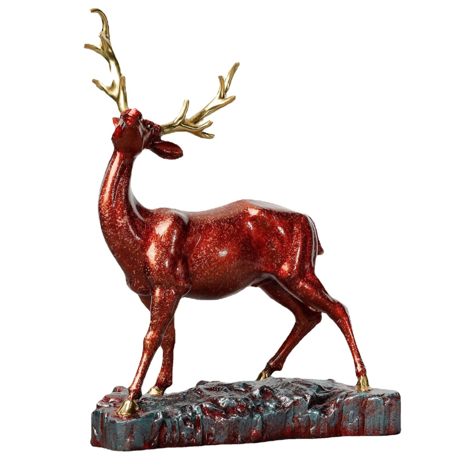 ZZlei2yu-12 Home Decor Ornament Brass Plum Deer Full Copper Crafts Entryway Ornaments Home Decorations Fulu New Chinese Ornaments Colorful Ornament