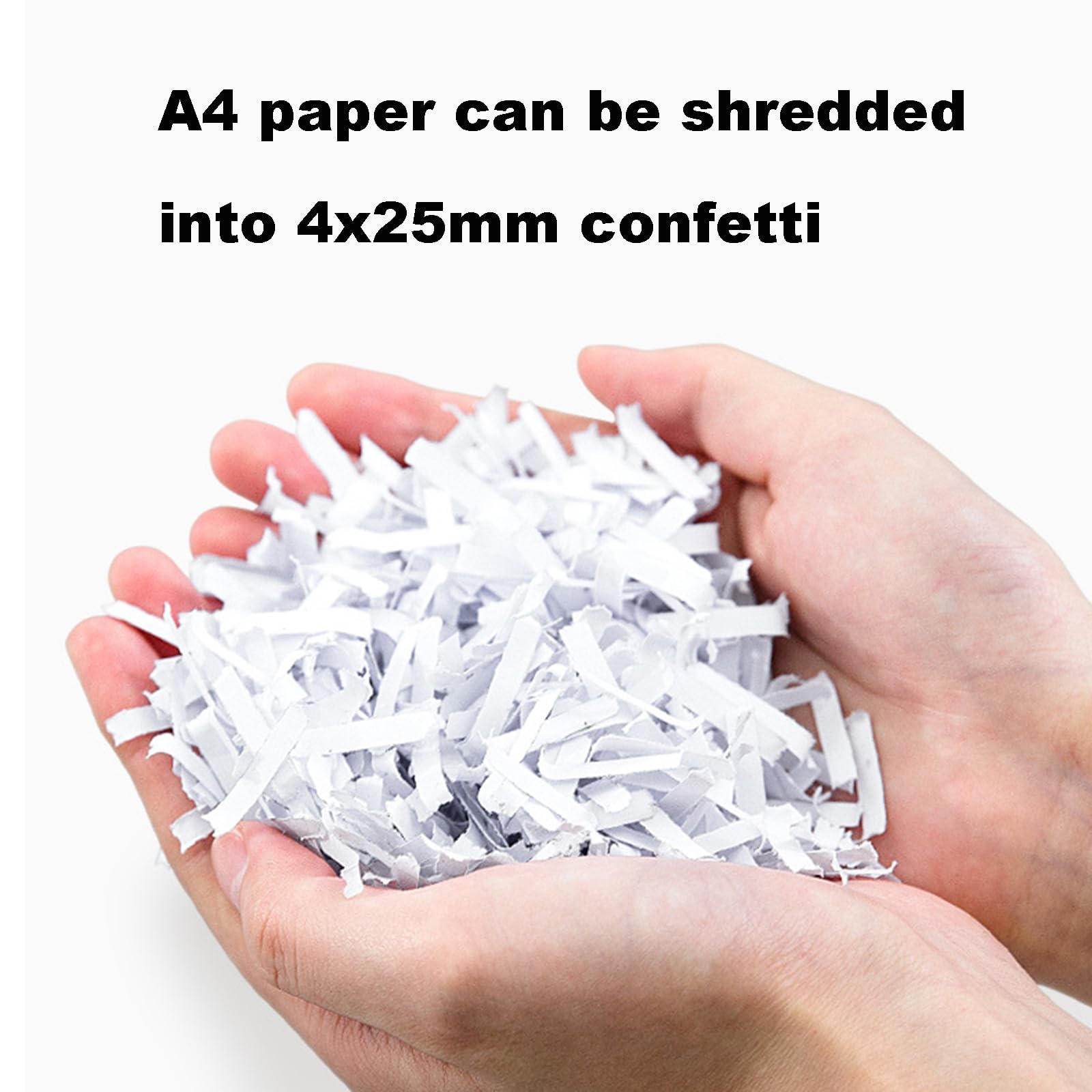QUTBAG Distruggidocumenti con Alimentazione Automatica, Distruggidocumenti con Taglio Incrociato da 6 Fogli, capacità barile Carta da 15 Litri, Distruggi Carte di Credito/Punti Metallici/Clip