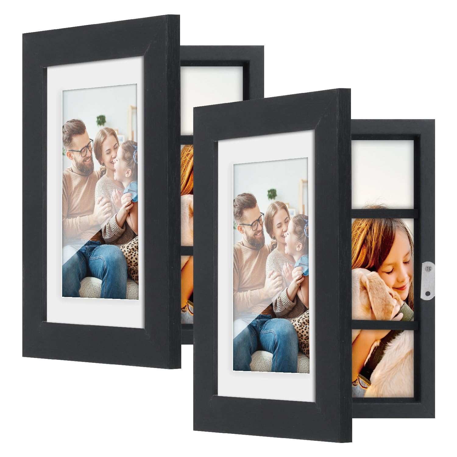2 Pack 4x6 Picture Frame, Quick-Change Photo Storage Display Frame for Wall and Tabletop Display, Photo Picture Frame with Clear Display (Black)