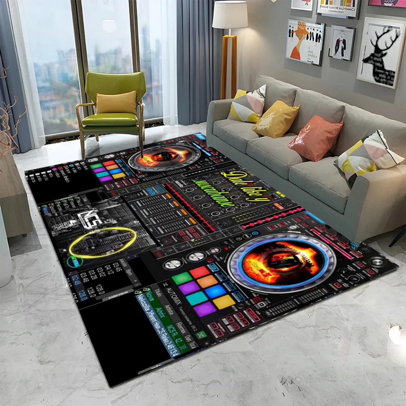Tappeto Fumetto Della Tastiera Dello Schermo Di Musica Del Dj Stampato In 3D Tappeto Per Soggiorno Grande Tappeto Per Camera Da Letto Tappeto Accogliente Tappeto Per Tappetino Morbido 140 X -1I2Z9O0O2