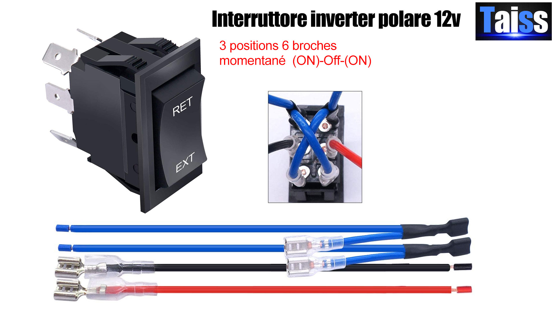 Interruttore Di Inversione Polarità 12V Momentaneo - Per Motori DC 6 Pin - Foto 4