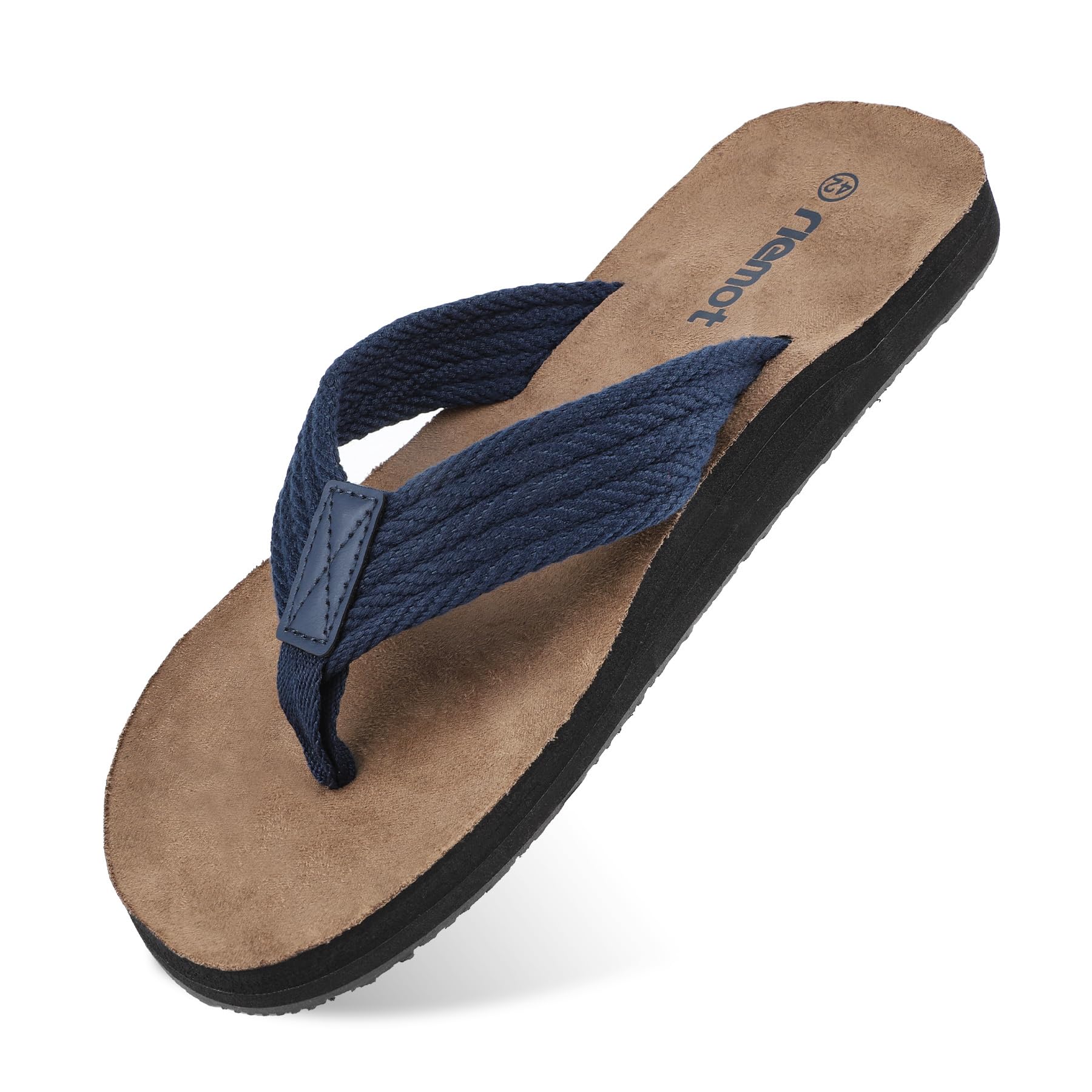 riemot Herren Flip Flops Sommer Zehentrenner Weich Badelatschen Strandschuhe mit Arch Support Sandalen Rutschfest Hausschuhe Pantoletten Gr.42-47