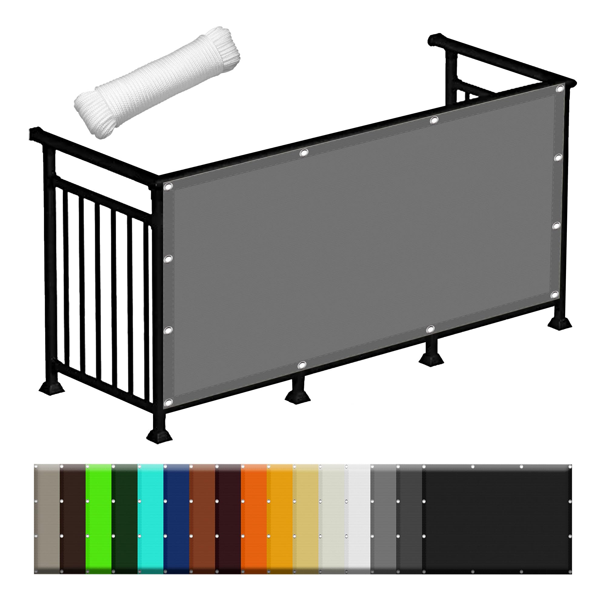 Markiza Przeciwsłoneczna 90 x 600 cm Wodoodporny Poliester Pes Przeciwsłoneczną I Blokadą UV 98% Blok UV Darmową Liną Dla Szklarniowych Roślin, Jasny szary