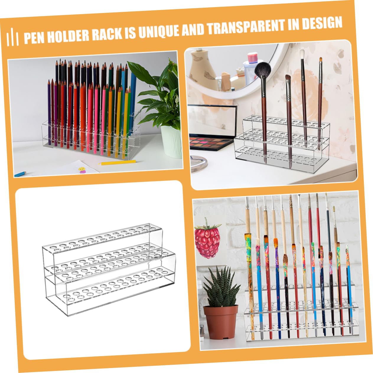 Angoily 2pezzi Portapenne in Plastica Da Scrivania Espositore Per Penne Scomparti Organizer Per Portapenne Supporto Per Matite e Adatto Per Ufficio e Casa