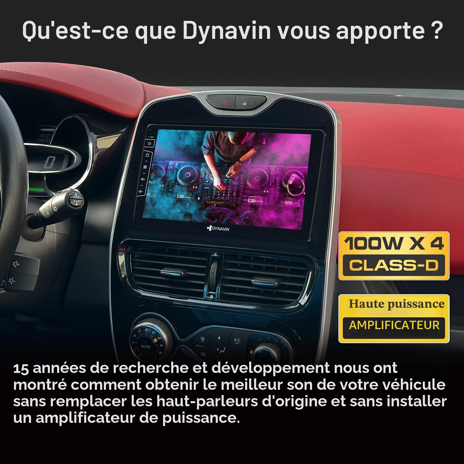 DYNAVIN Android Autoradio GPS pour Renault Clio VI 2014-2020, 9 Pouces Radio avec Wireless CarPlay et Android Auto | Head-up Display | Dab+ Radio: D9-RNCL Premium Flex