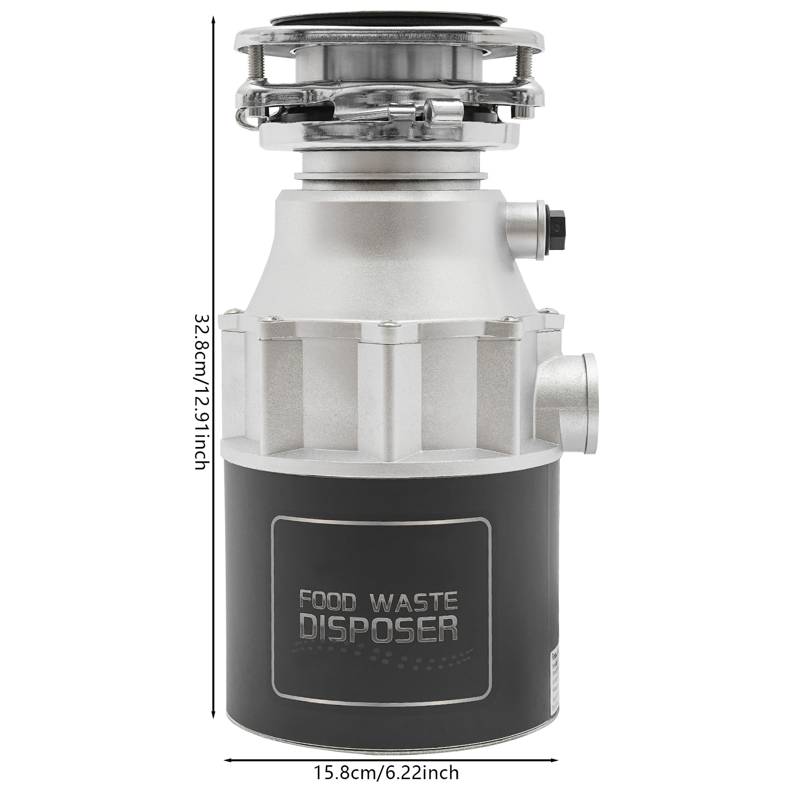 MINRS Rozdrabniacz do odpadów kuchennych, 560 W, z włącznikiem powietrza, 3600 obr./min, 1,15 l, odpady żywnościowe, młynek do zlewu, rozdrabniacz odpadów