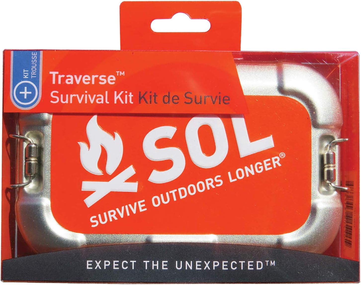 Survive Outdoors Longer Traverse Survival Kit, Includes Whistle, Water Purification Tablets, Emergency Blanket, Fire Starter, Signaling Device