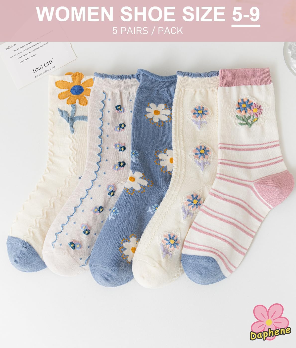 Daphene Womens Cute Socks All Season | Premium Combed Cotton Breathable Soft | Cartoon Animal Patterns | Cozy Holiday Gifts - Image 3