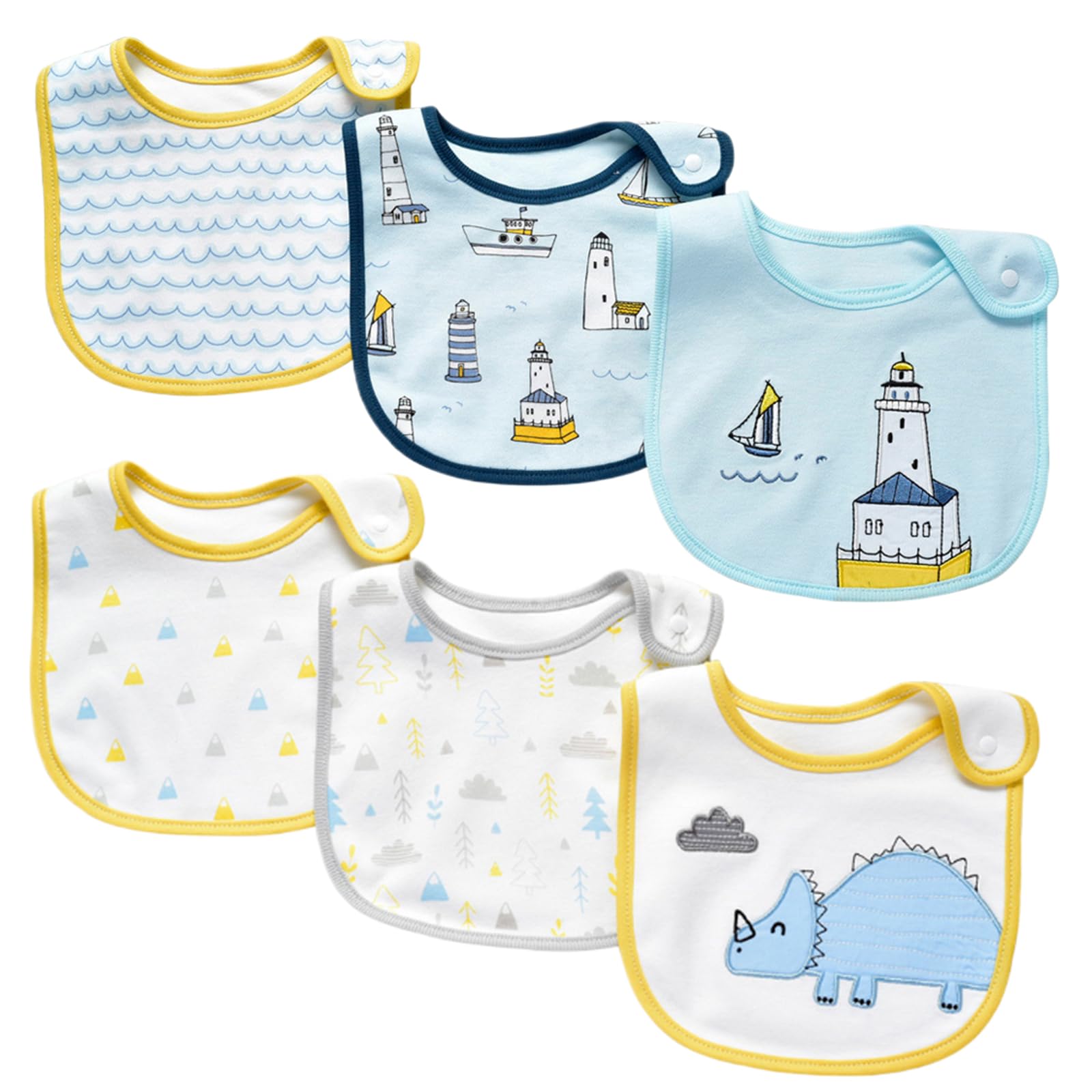 Oaygat 6 Packs Baby Bandana Dribble Bibs Cotton Soft and Absorbent Baby Drool Newborn Bibs with Adjustable Snaps Infant Breathable Feeding Teething Droolers for Unisex Girl Boy Toddlers 0-24 Months
