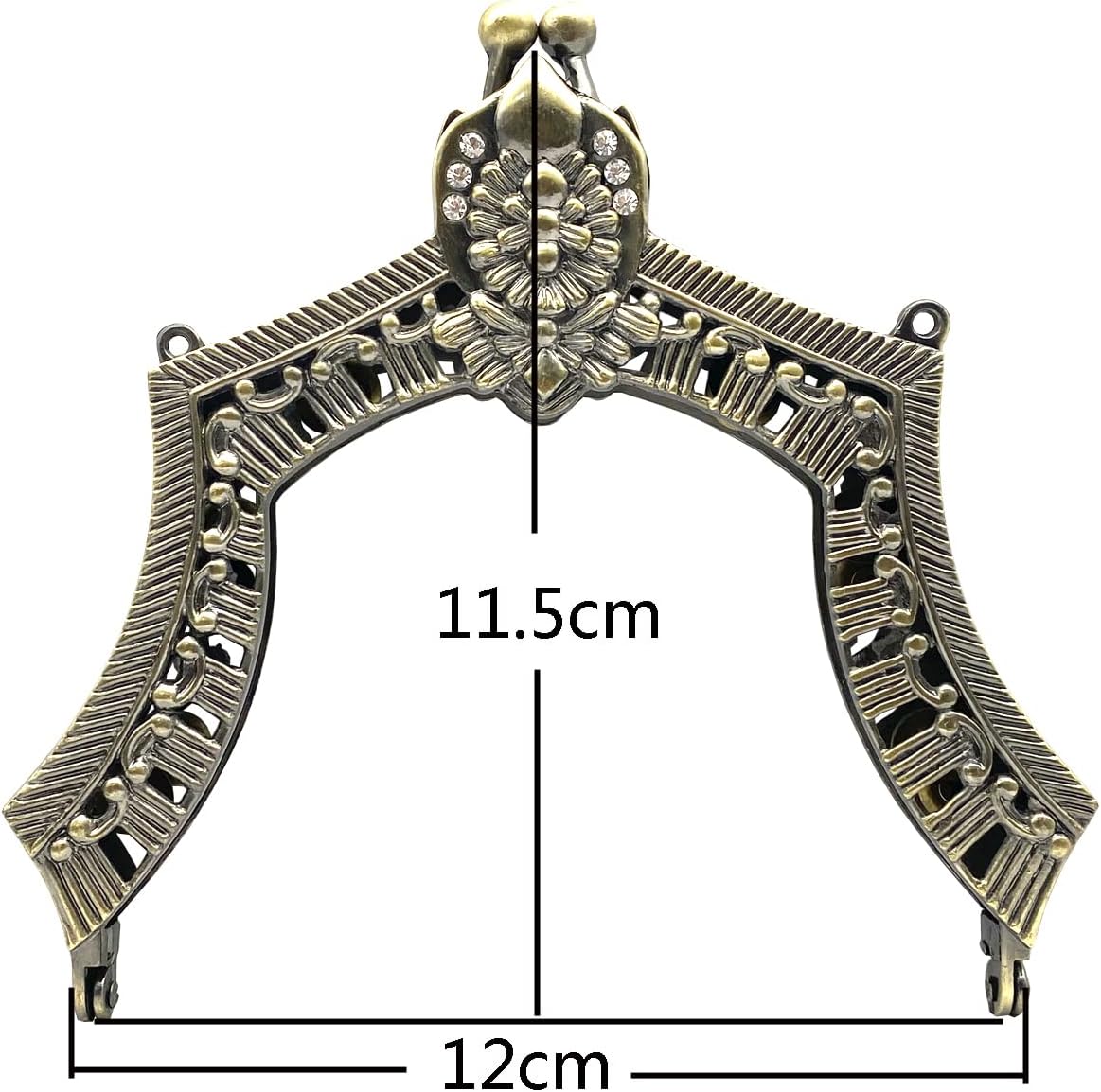 3dancraftit Vintage Fancy Zinc Alloy Emboss Screw on Kiss Clasp Lock Coin Purse Pouch Bag Clutch Frame 4 3/4" x 4 1/2" / 12cm x 11.5cm Anti Bronze D35