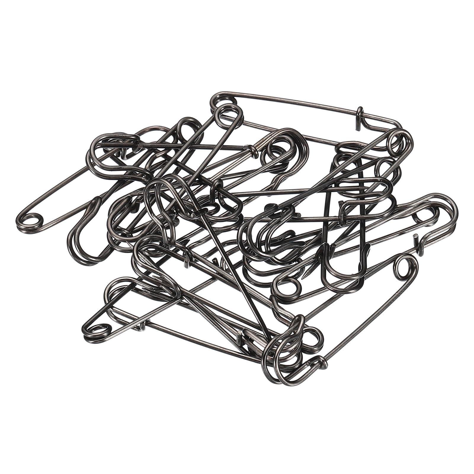 YOKIVE 20 Pcs Safety Pins, Large Metal Sewing Pins | Craft Making, Great for Clothing, Knitting, Sewing (Black, 1.5-Inch)