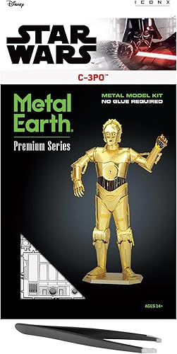 Metal Earth Fascinations Premium Series Star Wars C-3PO Kit de modelo de metal 3D con pinzas