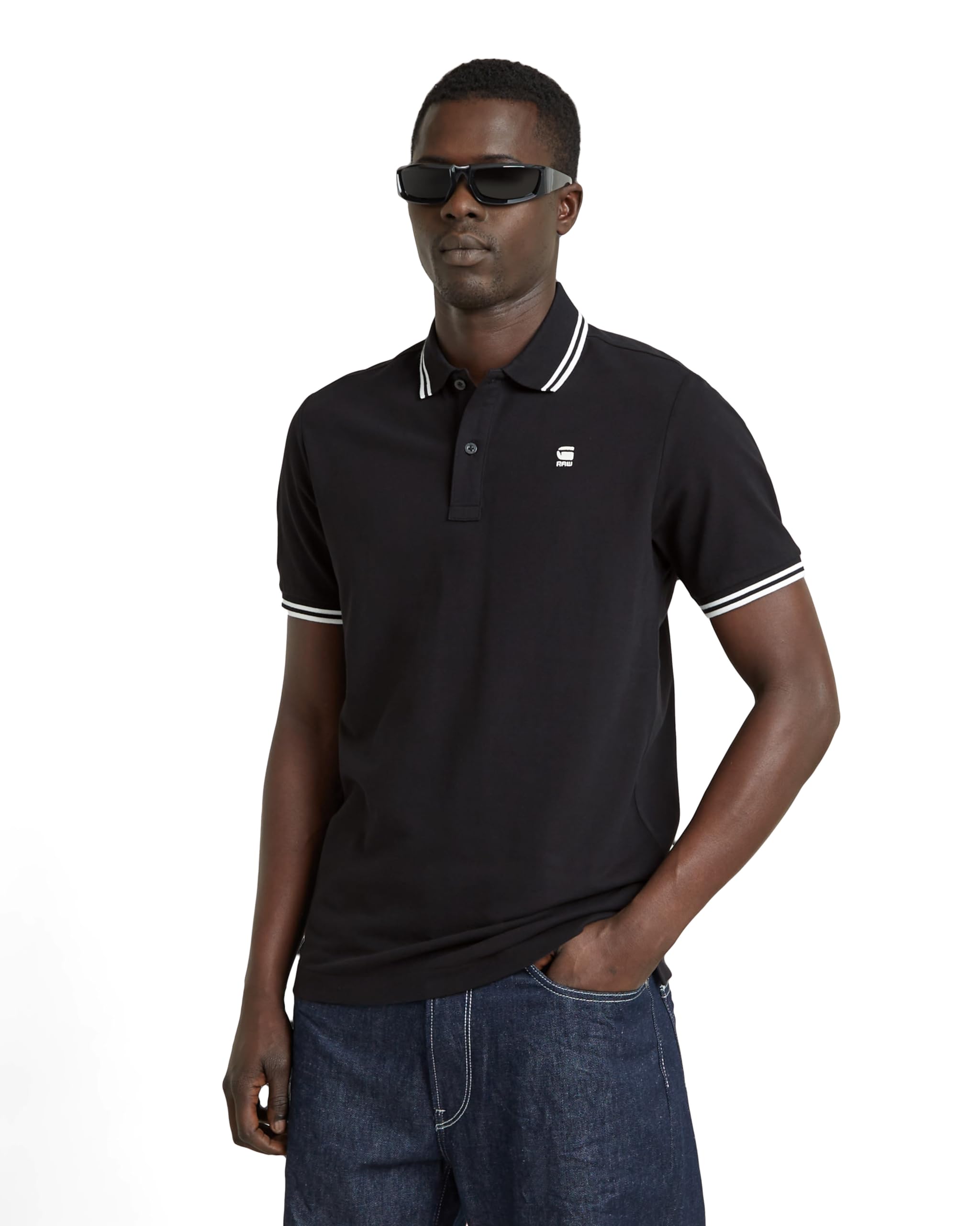 G-STAR Men's Dunda Overdyed Slim Polo, Black (dk black D11595-5864-6484), XXL